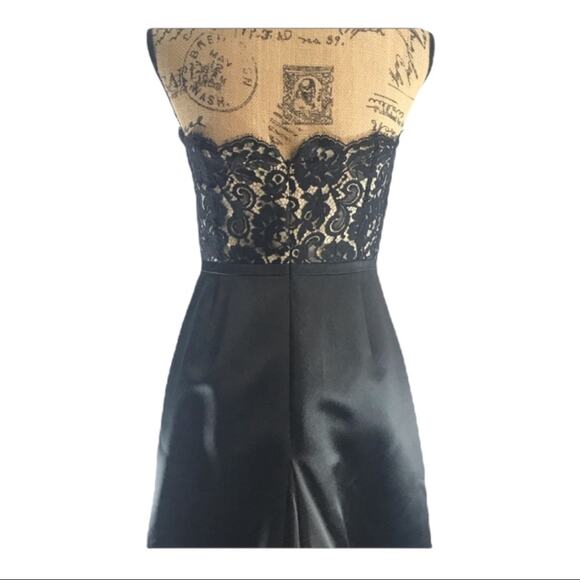 ANN TAYLOR VTG Strapless Black Satin & Lace Prom or Evening Gown 4 - Picture 7 of 12